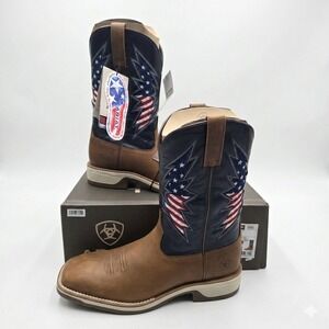 Ariat Ridgeback VentTEK Mens Western Boots 11 D Georgia Clay Blue Bay 10046981